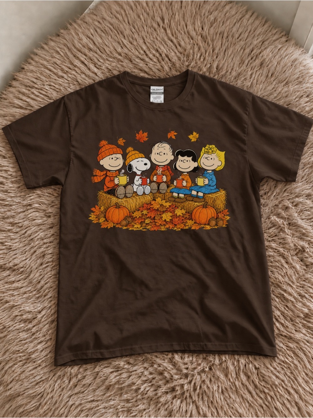Peanuts Fall Graphic Unisex T-Shirt Beagle Pumpkin Season Tee